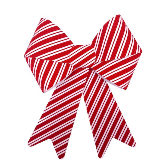 18&#x22; Candy Cane Velvet Bow by Celebrate It&#x2122; Christmas